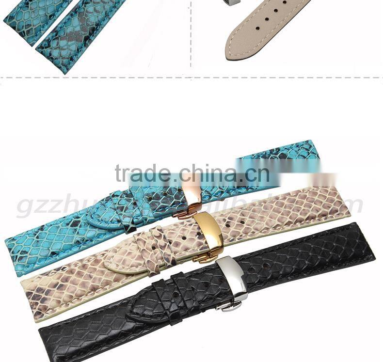 Luxury real snake 20mm leather watch band leather watch strap