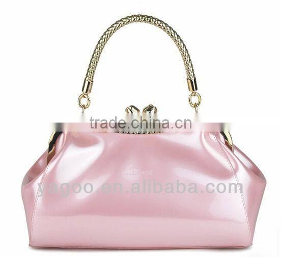 vivid patent leather tote bag shiny frame bag