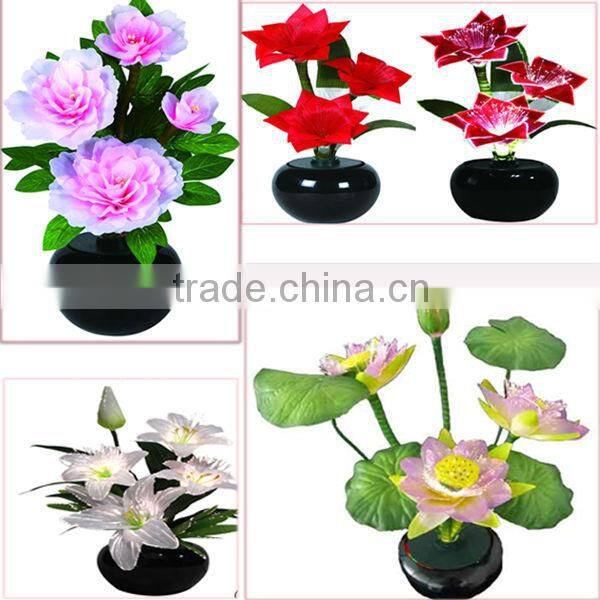 Artificial fiber optic peony flowers with led light home and party decor lamp
