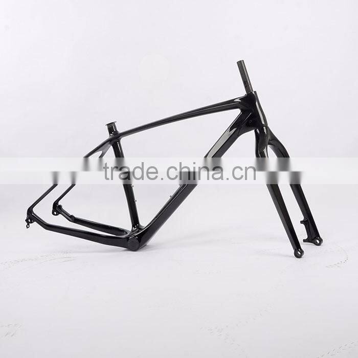 100% full real carbon snow bike frame 3K/UD , fat tyre 26er carbon fiber snow bike frame with fork