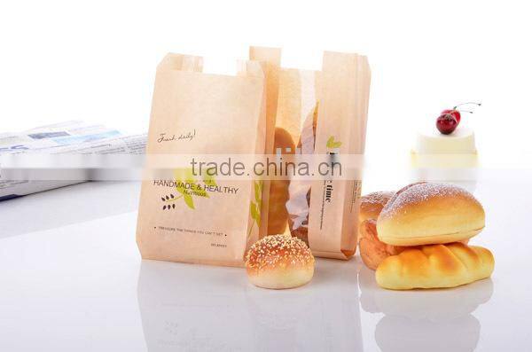 Custom logo printed kraft paper bread packaging