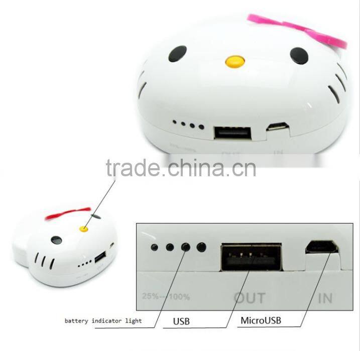 5600mah portable hello kitty power bank for Children Christmas gifts