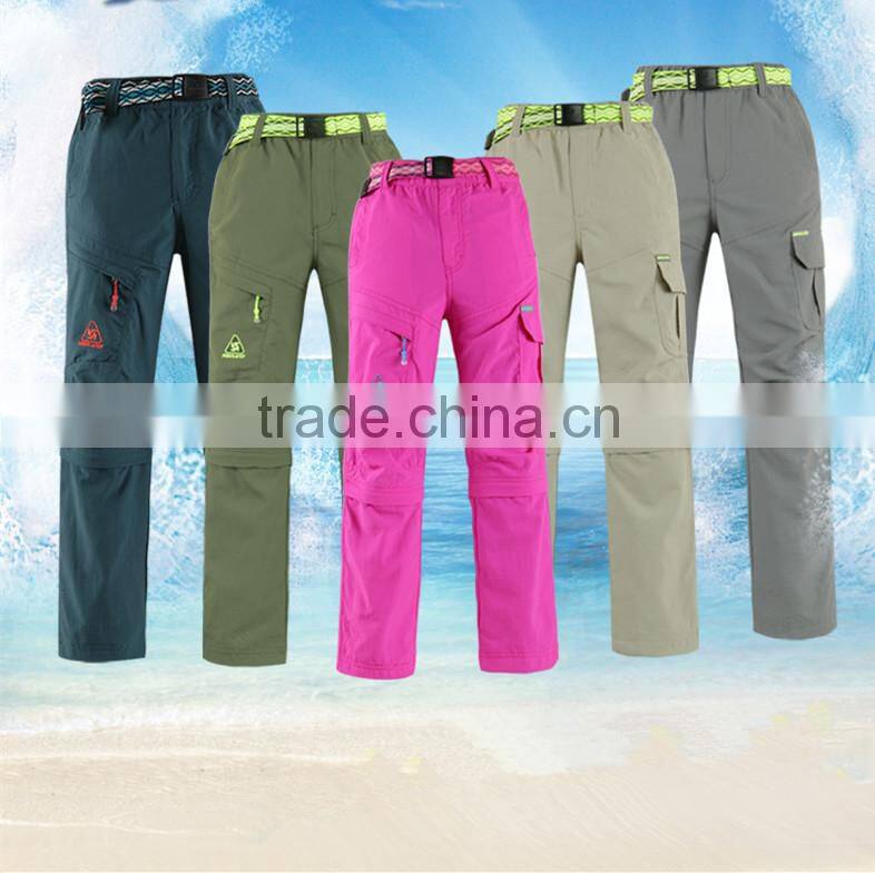 Children quick-drying pants waterproof sunscreen removable wear soft