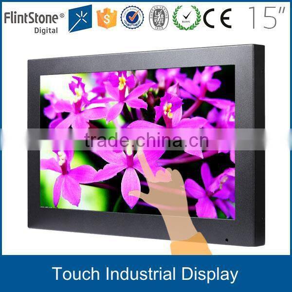 FlintStone 15" 19" 22" 32" 42" touch screen super tft lcd bus roof mounted 1366*768 led monitor with VGA DP H-D-M-I DVI AV input