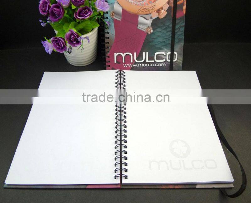 A5 paper hardcover spiral journal with black elastic band