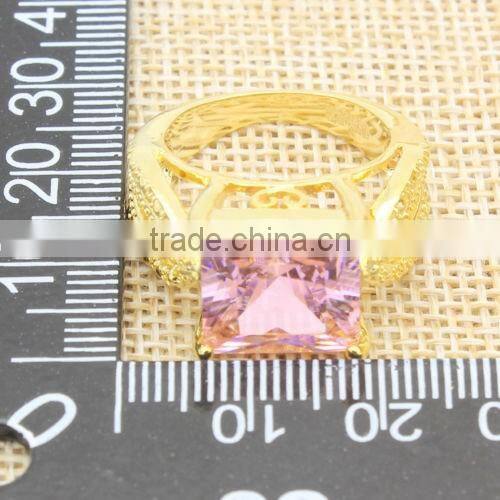 Good-Looking Deluxe Sweet Pink Kunzite 18K GP Women Engagement Ring Size 7 AR237