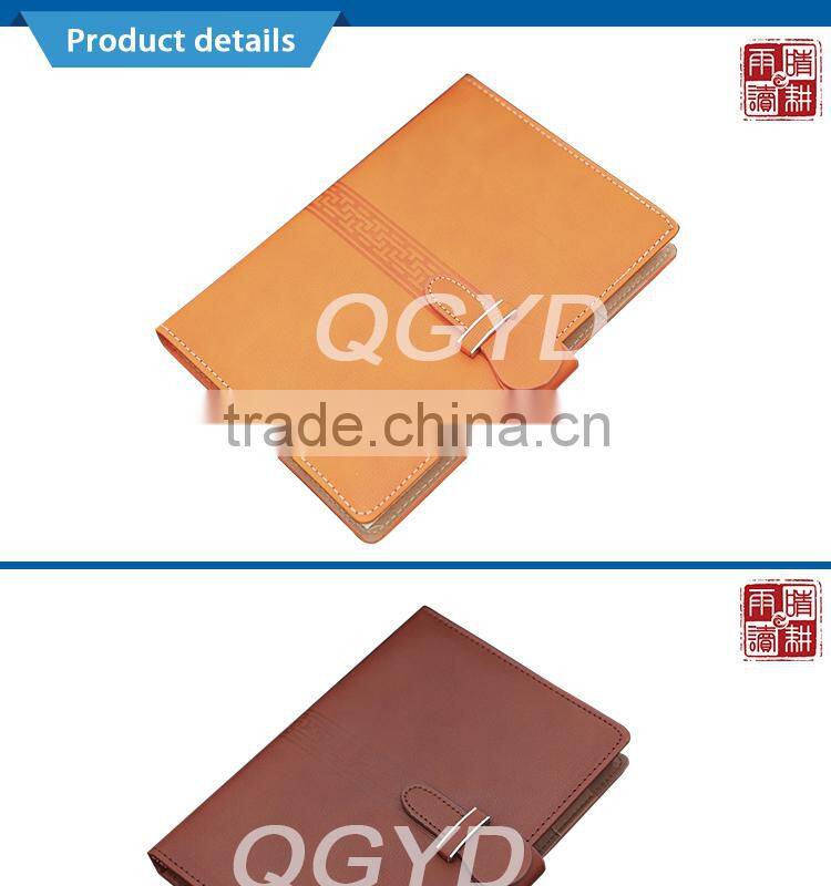 recycled embossed logo and pu leather notebook