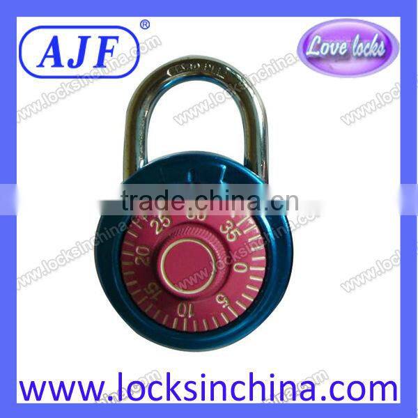 AJF 2015 top sell high quality 50mm gym round dial combination padlock