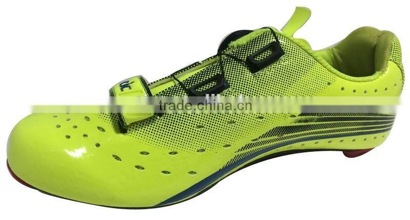 2016 OEM men's carbon road cycling shoes bike shoes with ATOP metal micro adjustment buckle compatible