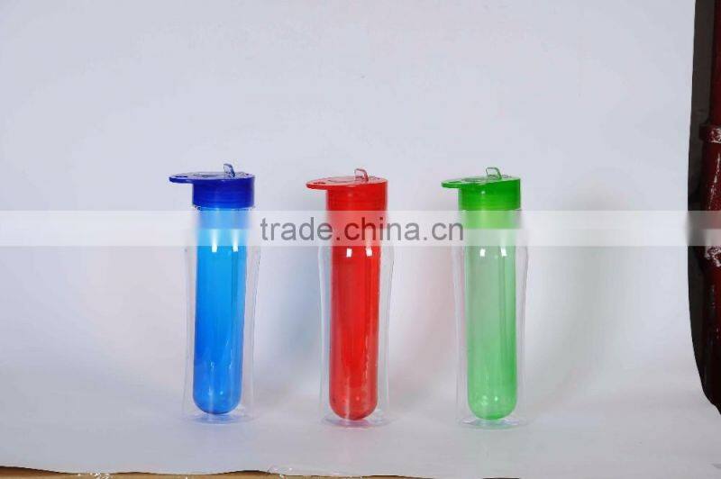 Eco-Friendly Feature plastic Material water bottle, sport water bottle with ice infuser, child water bottle with straw