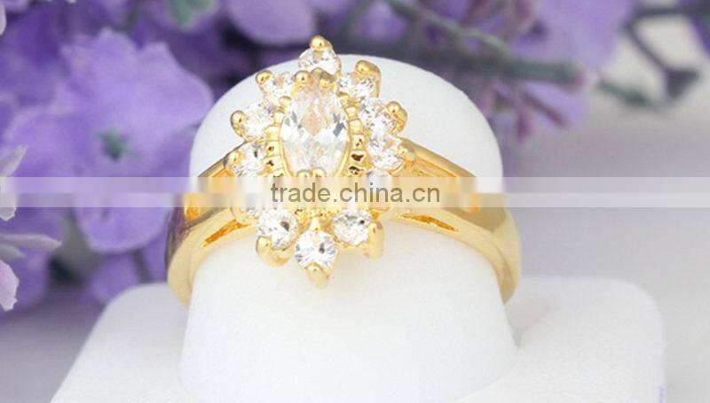 Artificial crystal gold ring necklace 2pcs set women bijoux accessories 2015