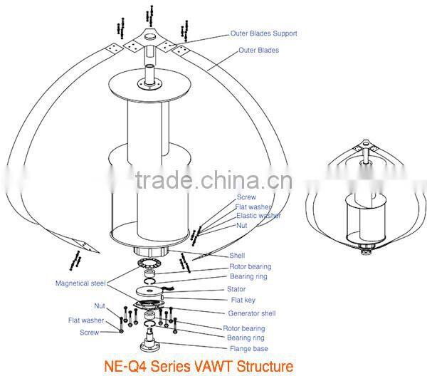 400w vertical 12v 24v new type wind generator