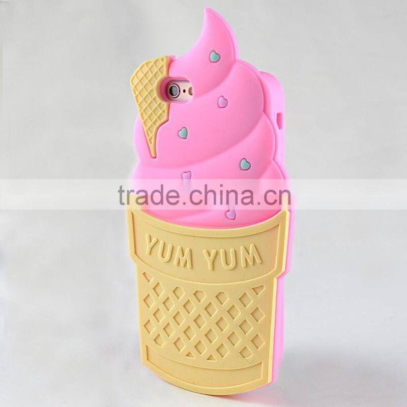 custom silicone ice cream type cell phone case for iphone 6