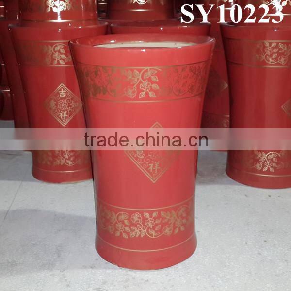 Pot for flower maroon outdoor big porcelain planter pot wholesale
