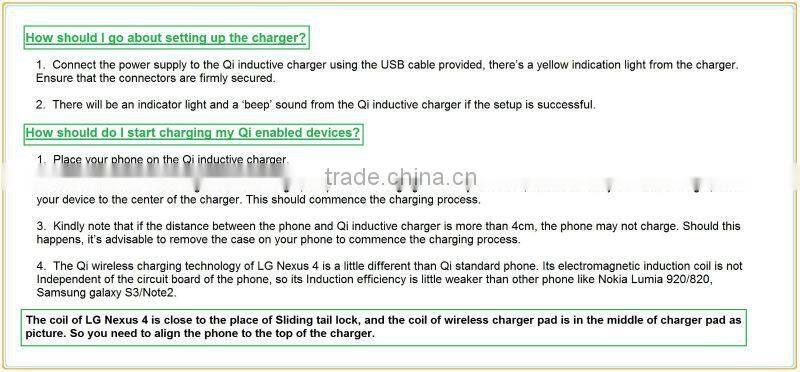 QI Wireless Charger T300 for Galaxy S3/S4, Note 3/Note2, Nokia Lumia 920, LG Nexus 5/4/7 with receiver