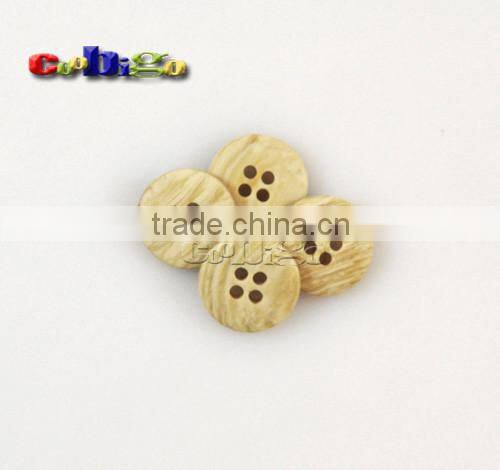15mm(24L) Dia. Imitation Wood Grain Resin Buttons 2/4 Holes Sewing Craft Accessories For Bag Garment #FLN005-15