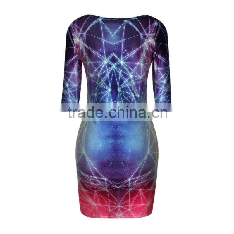 Fashion evening dress for fat women sexy 3D lady fashion dress