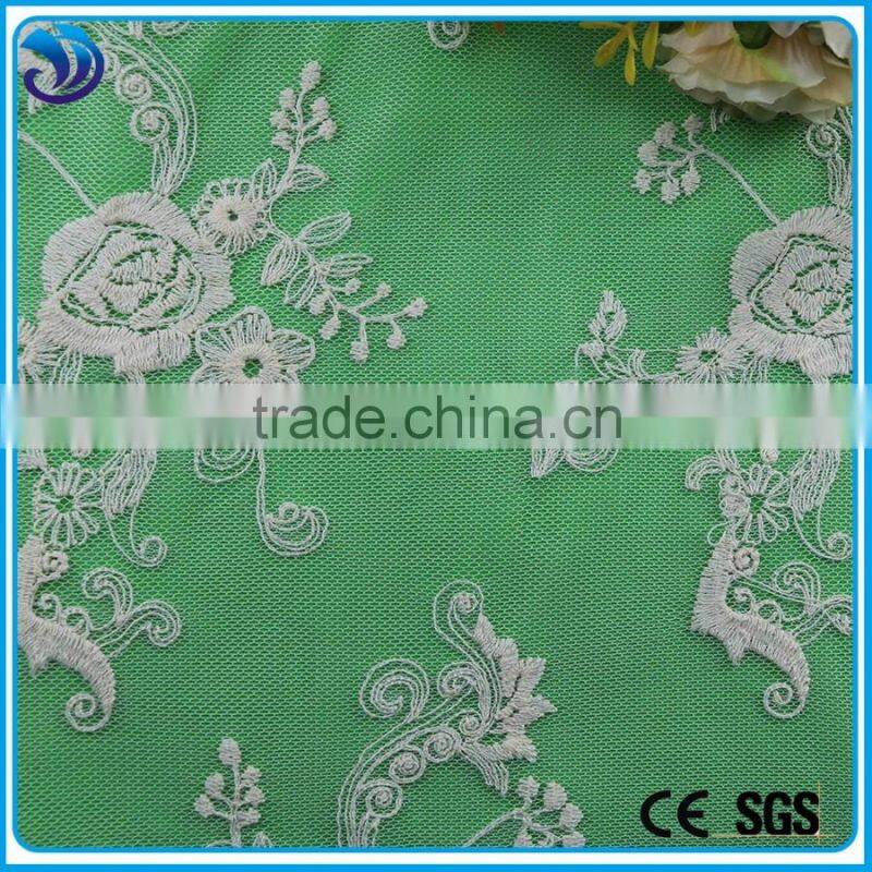 2015 net mesh cotton Plain Embroidery Fabric