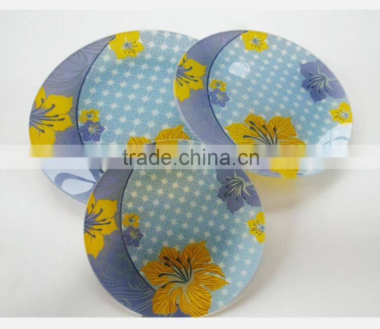 round glass dinner set