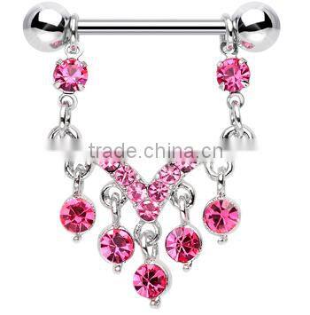 Pink Gem Vision Dangle Nipple Ring