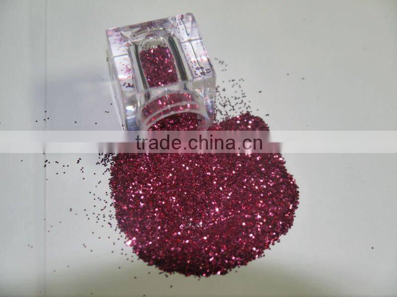 Hexagon 0.4mm salmon glitter powder