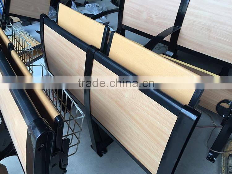 Cheap Attached Folding College School Student Desk and Chair HXFD002