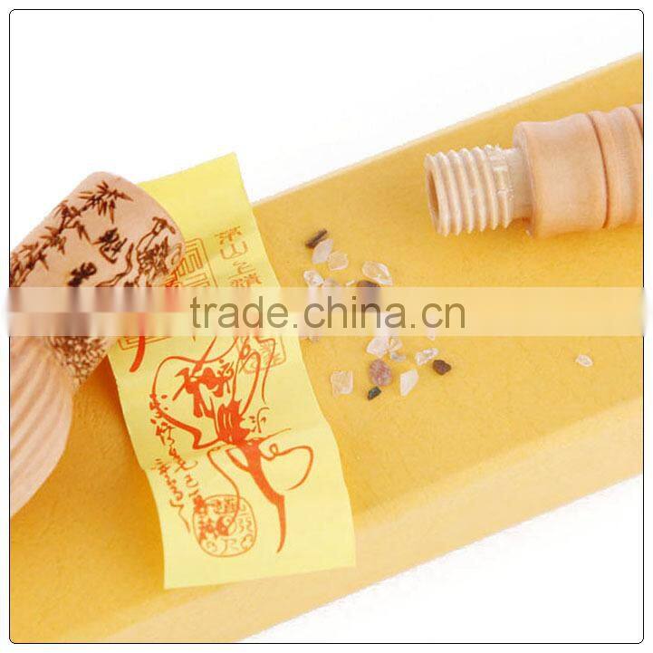 Peach wooden wen chang pen decoration