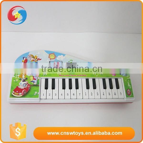 Electronic bo educational cartoon multifunction plastic toy music keyboard instrument with light