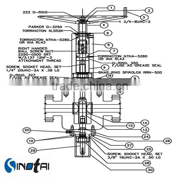 wellhead high pressure API 6A stainless steel Ball screw gate valves