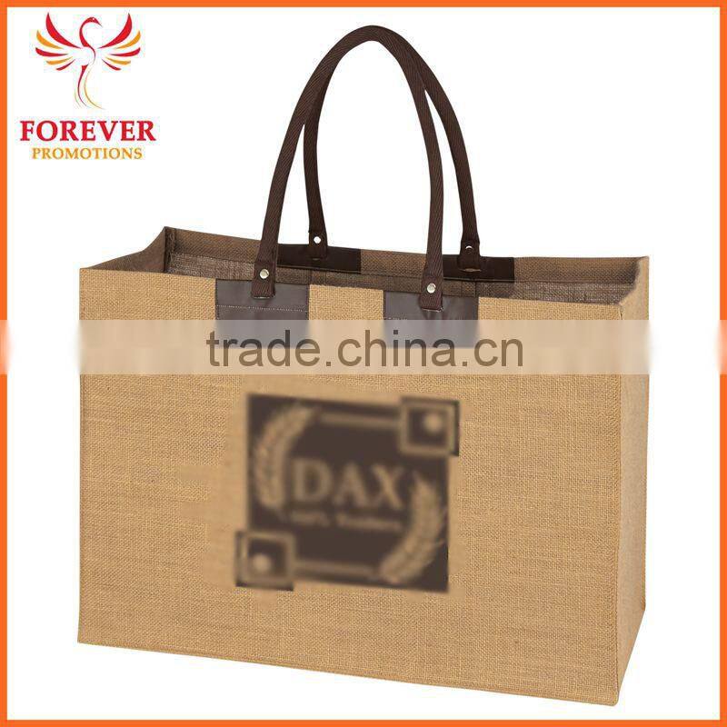 Hot Selling 20" Custom Natural Eco-friendly Jute Tote Bag