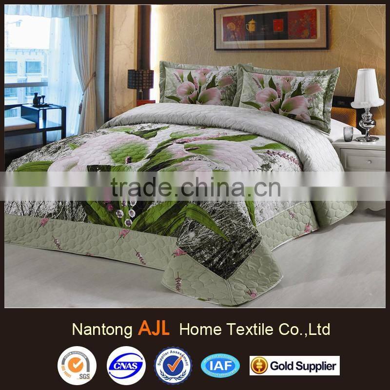 2016 cotton 3D flower home bedspread set coverlet
