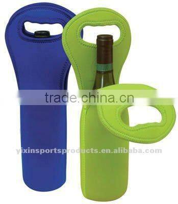 fashionable neoprene single bottle cooler tote bag