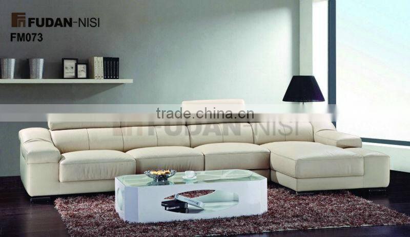 Luxury living room furniture leather corner sofa 2016