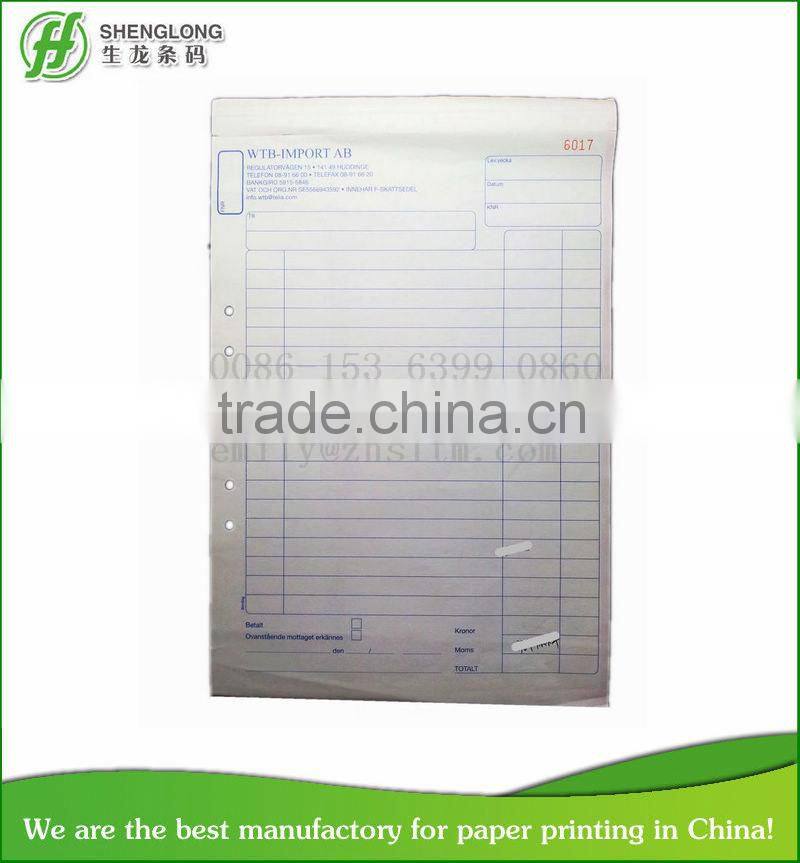 (PHOTO) black copy image 3-ply business form with or without hole