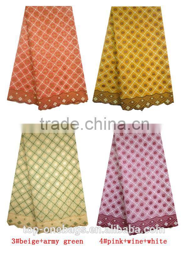2014 hot selling high quality 100% cotton big Swiss voile lace fabric,African Swiss cotton voile lace made in China