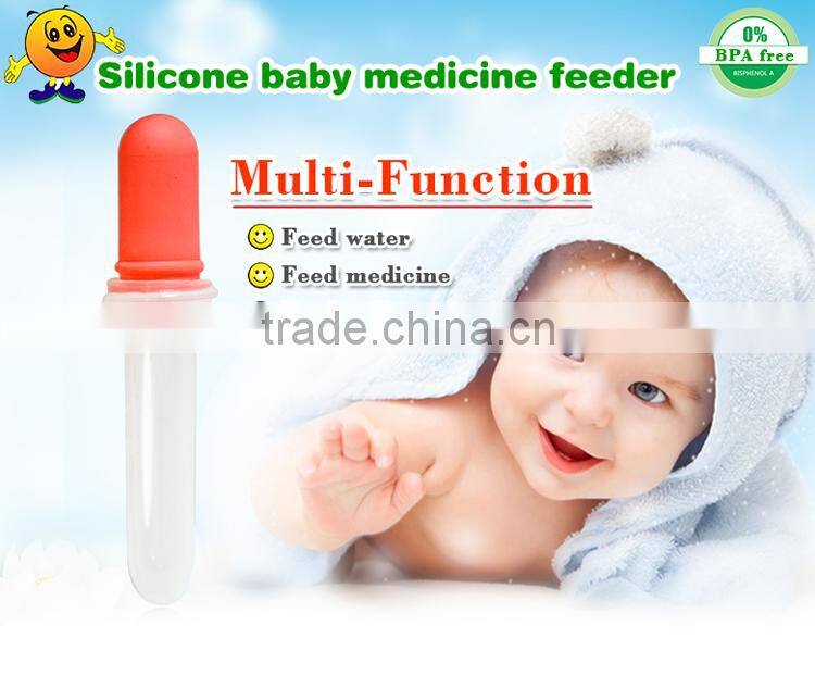 Safety medicine feeder/dispenser/dropper for baby with soft BPA free bottle