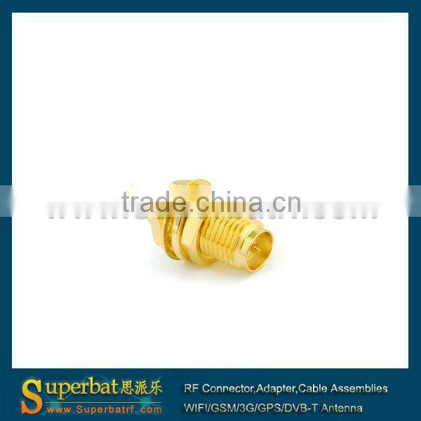 RP-SMA Solder Jack bulkhead edge mount