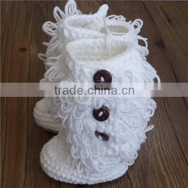 Crochet handmade cotton baby booties for infants and toddlers