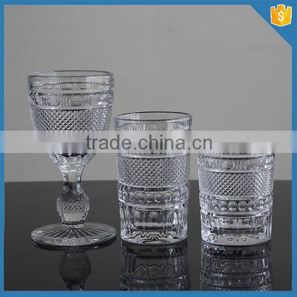 LXHY-B032 embossed whisky glass crystal DOF tumbler glasses