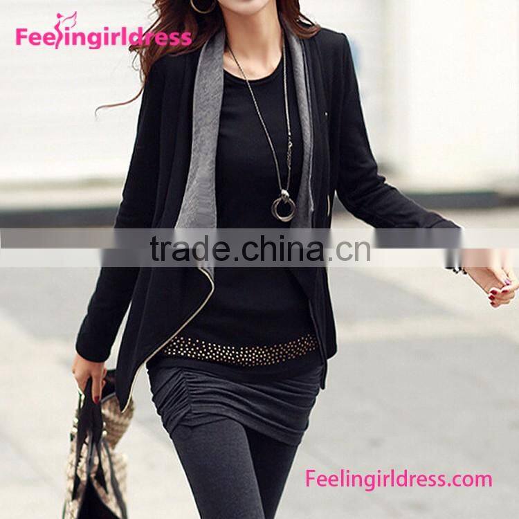 Latest Design Fashion Black Lady Blouse & Top