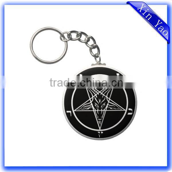 Wholesale custom logo embossed antique bronze round keychain