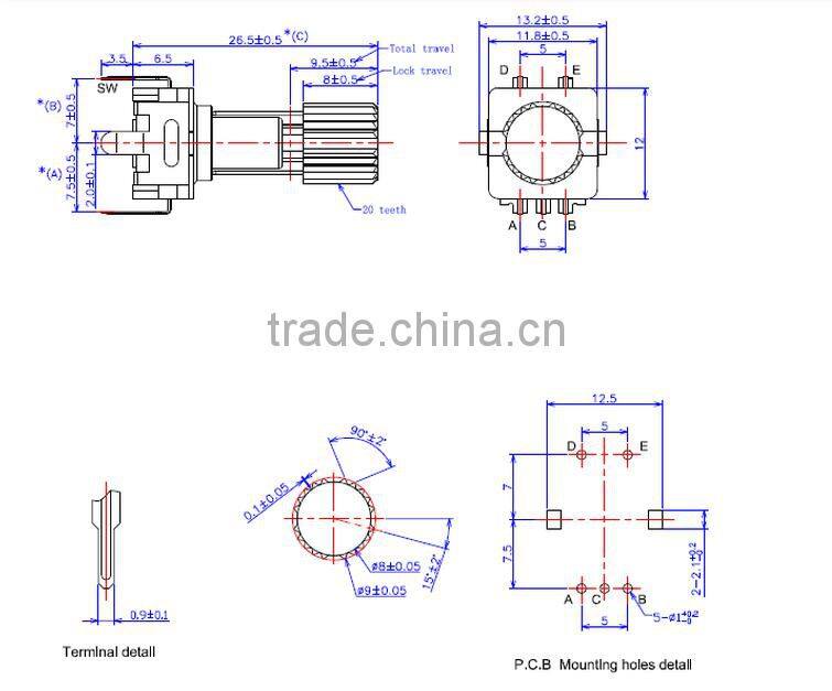 11 mm NEW 360 rotary encoder with metal shaft