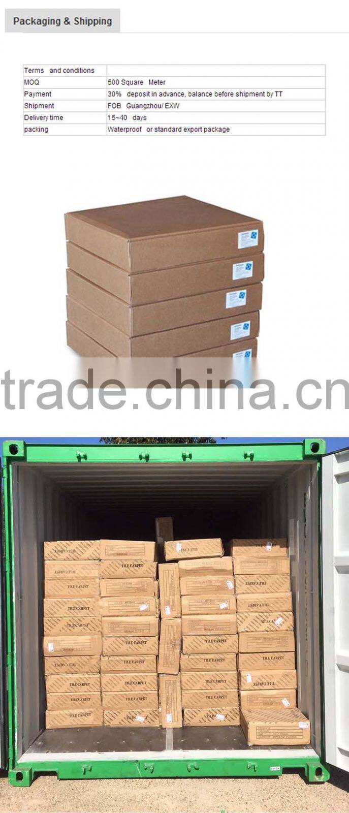 Fireproof carpet tile for office