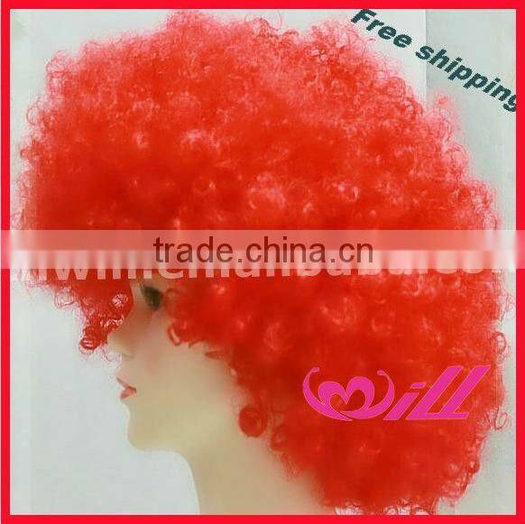 Hair Wig Synthetic Football Fan Wigs Afro Wave Wigs 120g Hair Wig