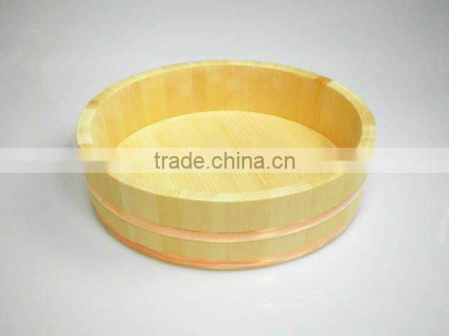Round Type Sushi Boat And Sushi Rice Mixed Tub "HANGIRI OKE" For Pro