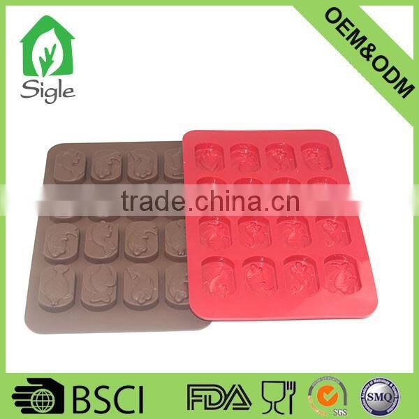 Cool silicone 16 cups fish shaped chocolate mould ice cube tray