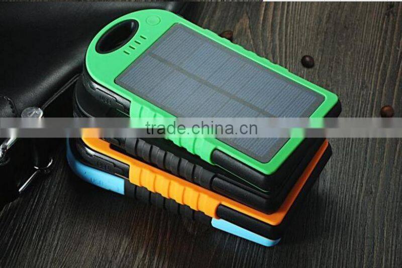 Safe and real 5000mAh solar power bank special for outdoor Solar power bank mobile phone solar charger