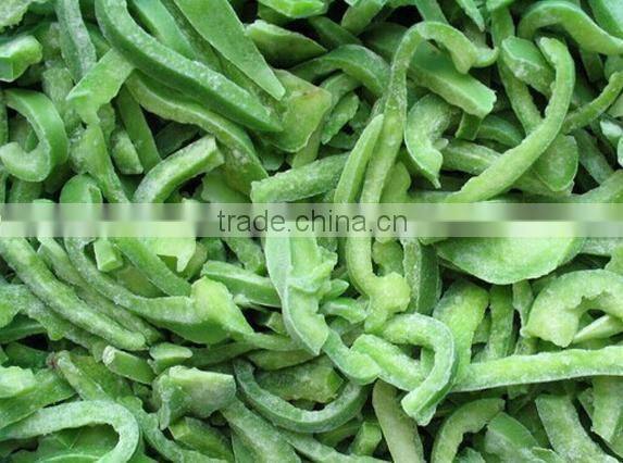 IQF frozen green pepper with dices strips cubes cups