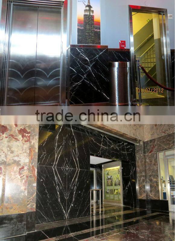 China Promotional Little White Vein Nero Marquina Black Marble