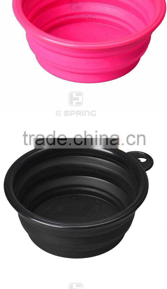 7 color available New 2015 Pet Dog portable bowl Silicone Collapsible Feeding Water Feeder Travel Dog Bowl